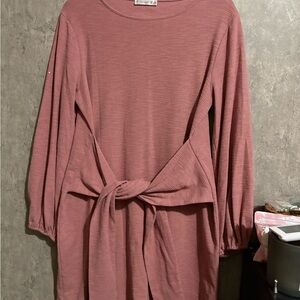 Chic Long Sleeve Dress in Dusty Rose